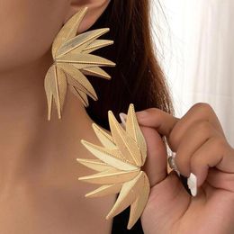 Dangle Earrings Fashion Individuality Exaggeration Light Luxury Advanced Sense Creative Women's Leaf Panel