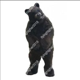 Professional High Quality Black Bear Man Mascot Costumes Christmas Fancy Party Dress Cartoon Character Outfit Suit Adults Size Carnival Easter Advertising