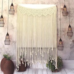 75*107cm Hand Woven Macrame Tapestry Bohemian Wall Hanging Tapestry Window Door Curtains Wedding Background Home Decoration 240115