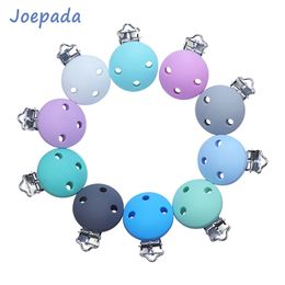 Joepada 10Pcs/lot Silicone Nipple Holder Pacifier Clips Round Shape Making Baby Teething Necklace Accessories Toy Silicone Beads 240115