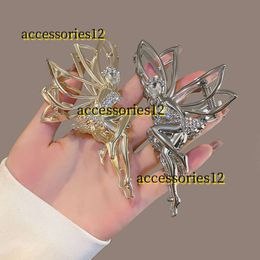 Hair Clips Barrettes Hair Clips Barrettes Elf Metal Hair Claw Crab Clip for Women Girls Shiny Barrette Hairpin Crystal Pearl Hair Accessories Jewellery Gifts 2024
