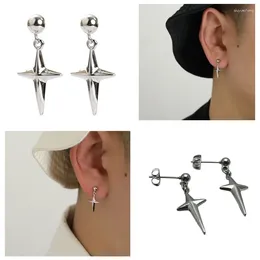 Dangle Earrings Vintage Cross Star Pendant For Women Men Korean Four-Pointed Drop Aestheitc Jewelry 2024 Year