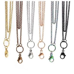 Whole-Panpan 32 inches Stainless steel rolo chain floating locket chains necklace chain1269p