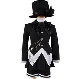 Black Butler Magician Ciel Phantomhive Band Cosplay Costume Set 7 PCS295r