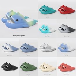 2024 flip flops designer Summer Shark Slippers Mens Fashion Slippers Solid Colour Casual Home Shoes Eva Non-slip Shoes Womens Beach Shark Slides mule