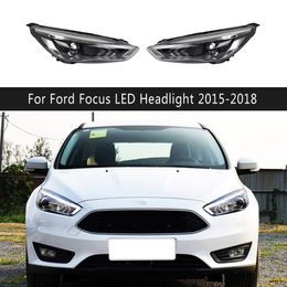 For Ford Focus LED Headlight Assembly 15-18 Daytime Running Light Dynamic Streamer Turn Signal Indicator Front Lamp Lighting Accessories