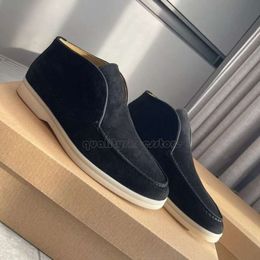 Best Selling New Loro Shoes Designer Shoes LP Loafers Open Walk Summer Lats Piano Moccasins Rubber Sole Gentleman Party Walking Low Top Suede Cow Leather With 366