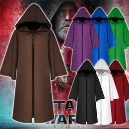 Death Cos Cloak European Medieval Cloak Adult Child Jedi Knight Cloak Gravekeeper Solid Cap Monk Acolyte Robe Y0903292g