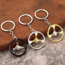 Keychains Creative Classic Car Steering Wheel Kirsite Key Ring Metal Refitting Pendant Exquisite Gift Of Locomotive Boy 2024