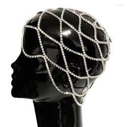 Hair Clips Luxury Hollow For Rhinestone Mesh Headpiece Wedding Head Chain Crystal Headb Drop