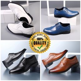 designers Shoes Formal Designer casual Shoes Mans Black Blue white Leathers Shoes Point Toe partys banquet suit Men's Business heel EUR 38-47