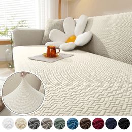 Jacquard Elastic Sofa Covers For Living Room Stretch Polar Fleece Armchair Slipcover L Shaped Furniture Protector Home Decor 240115