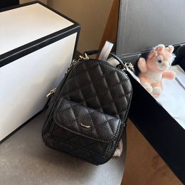 Mini Backpack 18cm Caviar Bag Stylish Womens Shoulder Bag Leather Diamond Gold Hardware Metal Clasp Luxury Handbag Matelasse Chain Crossbody Bag Makeup Bags Purse