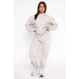 white fox hoodie tracksuit sets clothing set Women Spring Autumn Winter Hoodie Set Fashionable Sporty Long Sleeved Pullover Hooded White-fox s6