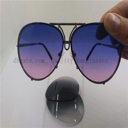 2021 NEW FASHION Blue purple SUNGLASSES BOX GUN Lenses 66mm P'8478 FRAME WITH LENS Interchangeable Hasfq259M