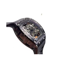 Fantastic superclone Mechanical R i c h a r d Luxury Designer mens watches RM055 CV5G AAA Automatic Movement carbon Fibre case hollow out Anti scratch Sapphire Mirror