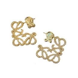 Lowewe Earring Designer Women Top Quality Charm New Fashionable Earrings With And Cold Wind Super Sparkling Full Of Zirconium Heavy Industry Style