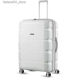 Suitcases White 28 Inch Luggage with Spinner Wheels PP Lightweight Suitcase for Travel Expandable Q240115