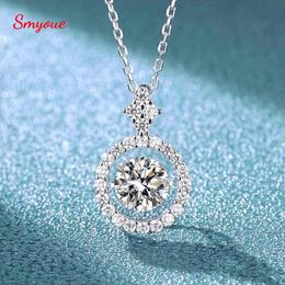 Smyoue 1/0.8 CT Pendant For Women Simulated Diamond Necklace S925 Sterling Silver Jewellery Girl Valentine's Day Gift 240115