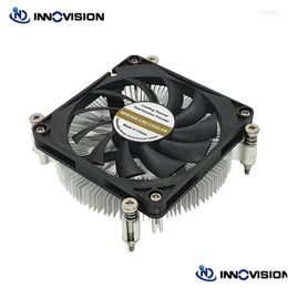 Fans Coolings Computer Thin Active Cpu Cooler Suit For Intel Lga755 1150 1151 1155 1156 1200 Aluminium Heatsink With Cooper Drop Delive Otnm6