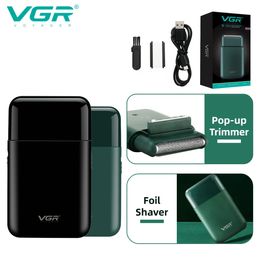 VGR Beard Shaver Rechargeable Hair Trimmer Electric Hair Cutting Machine Portable Reciprocating Hair Trimmer for Men V-390240115