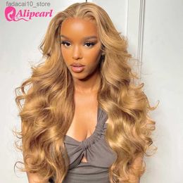 Synthetic Wigs AliPearl Hair Body Wave Lace Front Human Hair Wigs Brazilian 27 Coloured 5x5 Lace Closure Wig For Women Pre-Plucked 180% Density Q240115