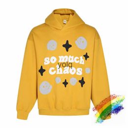 Men's Hoodies Sweatshirts So Much Chaos BROKEN PLANET Hoodie Men Women Best Quality Oversize Casual Yellow Pullovers Hoodedyolq