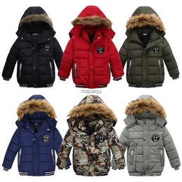 Jackets Hoodies 1 2 3 4 5 6 Years Boys Jacket Winter Heavy Hooded Kids Windbreaker Coat Keeping Warm Resist The Severe Cold Children OuterwearL240115