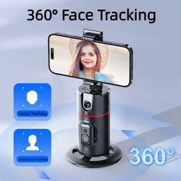P02 AI Intelligent Tracker 360 Degree Auto Face Tracking Wireless Smart Rotation Desktop Selfie Gimbal Stabilizer for Smartphone Tik Tok live broadcast