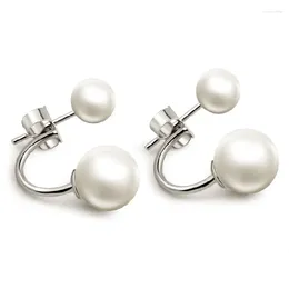 Stud Earrings 925 Silver Needle Fashion U Bend Pearl Ladies Jewellery Women Birthday Gift Drop Anti Allergy