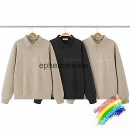 Men's Hoodies Sweatshirts Polo V-neck Flocking Sweatshirts Men Women 1 1 High Quality Oversize Vintage Hoodieephemeralew