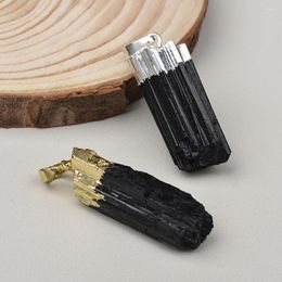Pendant Necklaces Raw Gemstone Jewelry Natural Black Tourmaline Rough Nugget For Necklace