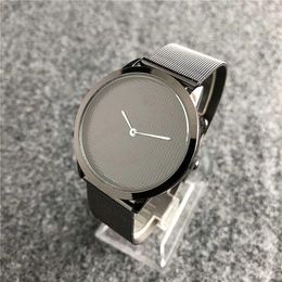 trendy luxury deals Personalised blurred digital large dial simple shape thin strap couple lovers quartz watch 196u