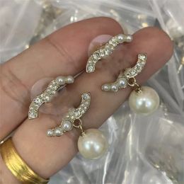 Heart Shaped Earrings Designer Stud Luxury Women Ccity Diamond Pearl Earring Classics Jewelry Womans Earing Hoop Earring Stud Silver Earings Wedding Gift