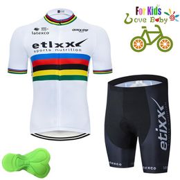 2019 Quick Step for Children Cycling Jersey Sets Children Short Sleeve Head Shorts Boys Cycling Wear Sports Clothing192d