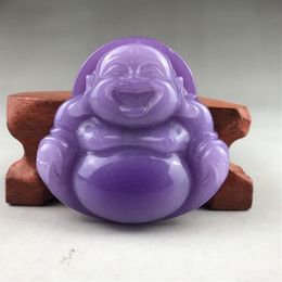 Chinese ancient natural Colourful jade carving hand-carved Buddha pendant224V