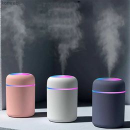 Humidifiers Mini Humidifier 300ml Bedroom Office Living Room Portable Low Noise Diffuser Atmosphere Light Mist Sprayer Aroma DiffuserL240115