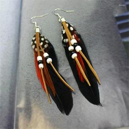 Dangle Earrings Fashion Multicolor Natural Feather Tassel Drop For Women Wedding Party Bohemian Style Jewellery Gfts