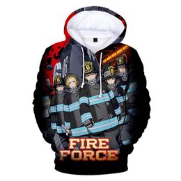 Japanese Anime Fire Force Cosplay Costume Shinra Kusakabe 3D Printed Oversized Women men Hoodies Sweatshirts Casual Tracksuit245N