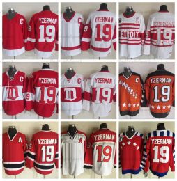 Custom Mens women youth 19 Steve Yzerman Hockey Jerseys 75th Anniversary Home Red Jersey Classic 1992 Nation Team 1984 Campbell Stitched C Patch M-XXXL