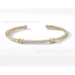 Desginer David Yuman x David Xx Fashionable and Popular Twisted Thread Open Bracelet with Diamond Bracelet Jewelry Hip hop