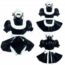 Sissy Maid PVC dress Romper sissy boy CD TV Tailor-made Cosplay Costume2961
