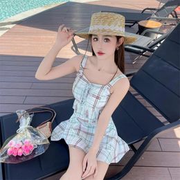 Women's Swimwear Summer Women Bathing Suit Set Ladies Sleeveless Beach Ruffle Skirt Female 2024 Slim Fit Two Piece Swimsuit