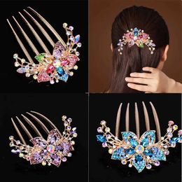 Headbands Austrian Rhinestone Hair Comb Flower Leaf Bridal Crystal Hair Ornaments Jewelry Wedding Elegant Hair Accessories