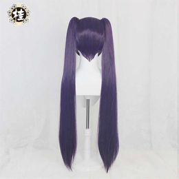 PRE- UWOWO Game Genshin Impact Mona Megistus Cosplay Wig Astral Reflection 90cm Purple Twin Tail Y09132649