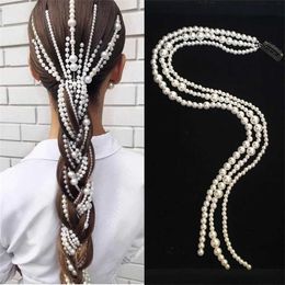 Headbands 2023Korean Elegant Pearl Braided Hairpin for Women Modelling Tool Headband for Banquet Party Hair Ornaments Wedding Hair Jewellery