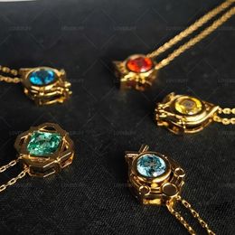 Fashion Quality Genshin Impact 6 Country 7 Element Earrings Romantic Crystal Clavicle Chain Pendant Statement Geometric Necklace 240115