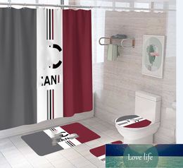 Seat Cover Bath Mat Polyester Waterproof Shower Curtain Set Bathroom Carpet Home Decor Bathroom Foot Mat
