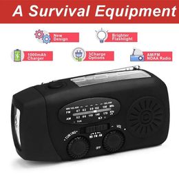 Radio New Multifunctional Hand Radio Solar Crank Dynamo Powered Am/fm/noaa Weather Radio Use Emergency Led Flashlight and Power Bank