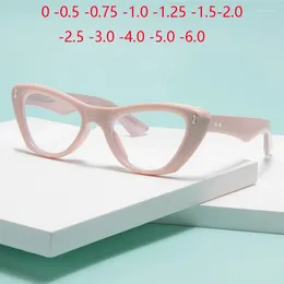 Sunglasses Pink Frame Cat Eye Computer Optical Spectacles Women Anti Blue Rays Prescription Glasses For The Nearsighted 0 -0.5 -0.75 To -6